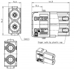 Han 70 A Modul, Stifteinsatz, Axialschraubanschluss, 14 - 22 mm, berhrungssicher