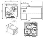 Han 100 A Modul, Stifteinsatz, Axialschraubanschluss, 16 - 35 mm