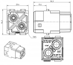 Han 100 A Modul, Buchseneinsatz, Axialschraubanschluss, 16 - 35 mm