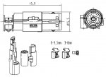 Han Quintax-Coax-Buchsenkontakt, Crimp