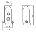 Han 3A Tllengehuse, gerade, 1 x M20