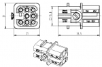 Han 8D Buchseneinsatz, 0,14 - 2,5 mm