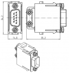 Han D-Sub-Modul Stifteinsatz, 0,08 - 0,52 mm, Crimp