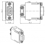 Han D-Sub-Modul Buchseneinsatz, 0,08 - 0,52 mm, Crimp