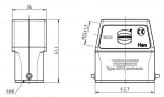 Han 10A Tllengehuse, seitlicher Kabeleingang, 1xM20, hohe Bauform