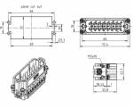 Han 16A Stifteinsatz, (17-32), 0,75 - 2,5 mm