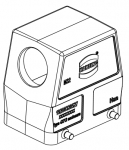 Han 32A Tllengehuse, seitlicher Kabeleingang, 1xM32, hohe Bauform