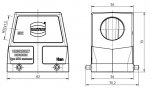 Han 32A Tllengehuse, seitlicher Kabeleingang, 1xM32, hohe Bauform