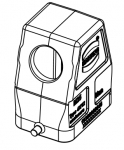 Han 6B Tllengehuse, seitlicher Kabeleingang, 1xM25, hohe Bauform