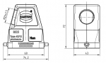 Han 6B Tllengehuse, seitlicher Kabeleingang, 1xM25, hohe Bauform