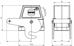 Han 10B Tllengehuse, seitlicher Kabeleingang, 1xM25, Zentralbgel (tllenseitig), hohe Bauform