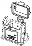 Han 6B Sockelgehuse mit Kunststoffkappe, seitlicher Kabeleingang, 1xM20, Lngsbgel