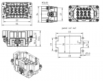 Han 18EE Stifteinsatz, Crimp, 0,14 - 4 mm