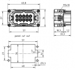 Han 3 Hv E Stifteinsatz, Crimp, 0,5 - 4 mm