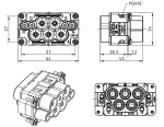 Han K 4/4 Stifteinsatz, 10 - 22/0,14 - 2,5 mm, Axialschraub/Kfigzugfeder, berhrungssicher