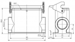 Han 16B Sockelgehuse, seitlicher Kabeleingang, 1xM32, Lngsbgel, hohe Bauform