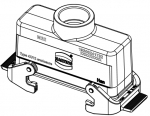 Han 24B Kupplungsgehuse, gerader Kabeleingang, 1xM32, Querbgel