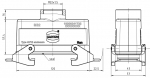 Han 24B Kupplungsgehuse, gerader Kabeleingang, 1xM32, Querbgel
