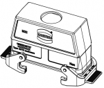 Han 24B Kupplungsgehuse, gerader Kabeleingang, 1xM32, Querbgel, hohe Bauform