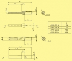 D-Sub Kontaktbuchse gedreht 0,33 - 0,82 mm, AWG 22 - 18