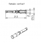 Han D Buchsenkontakt, 0,14 - 0,37 mm, vergoldet