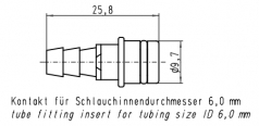 Pneumatikstiftkontakt ohne Absperrung 6,0 mm