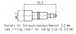 Pneumatikbuchsenkontakt ohne Absperrung 3,0 mm