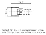 Pneumatikbuchsenkontakt mit Absperrung 6,0 mm