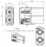 Han 70 A Modul, Stifteinsatz, Axialschraubanschluss, 14 - 22 mm