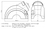 Han-Yellock 60 Gehuseoberteil, Druckknopfverr., seitlicher Kabeleingang, 1xM25