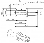 Han TC 70 Buchsenkontakt, 10 mm