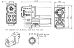 Han 70 A Hybrid Modul, Stifteinsatz, Axial + Crimp, 1 x 70A + 4 x 16A