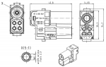 Han 70 A Hybrid Modul, Stifteinsatz, Axial + Crimp, 1 x 70A + 4 x 16A