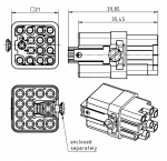 Han Q 12/0 Buchseneinsatz 0,5 - 2,5 mm