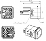 Han Q 12/0 Stifteinsatz 0,5 - 2,5 mm, Crimp