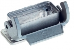 Han EMV 16A bulkhead mounted housing, single locking lever