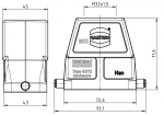 Han 10B Tllengehuse, gerader Kabeleingang, 1xM32, Lngsbgel, hohe Bauform