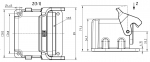 Han-Drive 10B Motoranschlussgehuse, Lngsbgel, pulverbeschichtet, 68mm