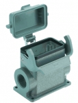 Han 10B surface mounted housing, with thermo-plastic cover, side entry, 2 x M25, single locking lever high construction