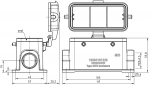 Han 16B Sockelgehuse mit Kunststoffkappe, seitlicher Kabeleingang, 1xM25, Querbgel (tllenseitig)