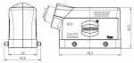 Han M 16B Tllengehuse, seitlicher Kabeleingang, 1xM25, Querbgel