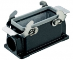 Han M 16B surface mounted housing, side entry, 1xM25, double locking lever