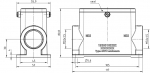 Han 16B Sockelgehuse, seitlicher Kabeleingang, 2xM32, Zentralbgel (tllenseitig), hohe Bauform