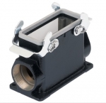 Han M 24B surface mounted housing, side entry, 2xM32, double locking lever, high construction