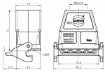 Han 10B Kupplungsgehuse, gerader Kabeleingang, 1xM32, Lngsbgel, hohe Bauform