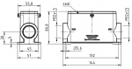 Han 24B Sockelgehuse, seitlicher Kabeleingang, 2xM32, Zentralbgel (tllenseitig), hohe Bauform