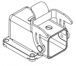 Han M 3A Anbaugehuse gewinkelt, quadratisches Flanschma, 4 Schrauben, Lngsbgel, Edelstahl