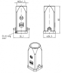 Han 3A Tllengehuse mit Dichtung, M 20, schwarz