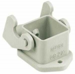 Han 3A housing, bulkhead mounting, straight, grey